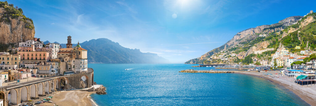 Private yacht tour of the Amalfi Coast with dramatic cliffs and crystal-clear waters