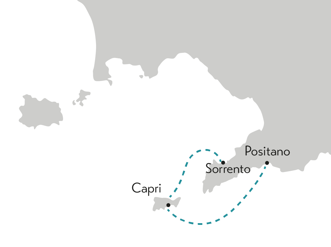 Sorrento, capri positano map