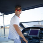 Captain Rocco inside the yacht